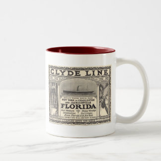 Taza Bicolor Anuncio de vapor de la Línea Clyde Vintage en Flor