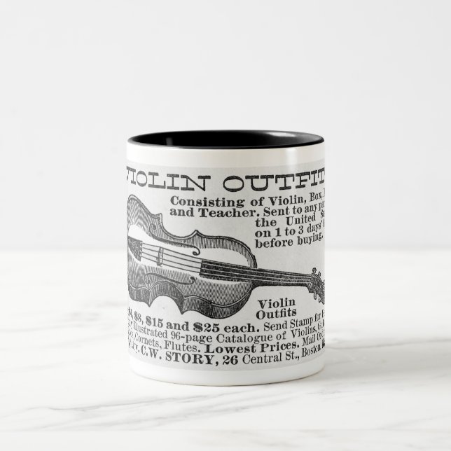 TAZA BICOLOR ANUNCIO DE VIOLENCIA DE 1886 (Centro)