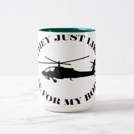 Taza Bicolor Apache Helicopter divertido mug