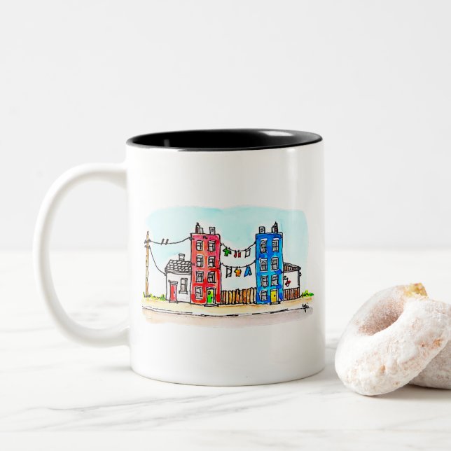 Taza Bicolor Apartamentos Con Lavandería (Con donut)