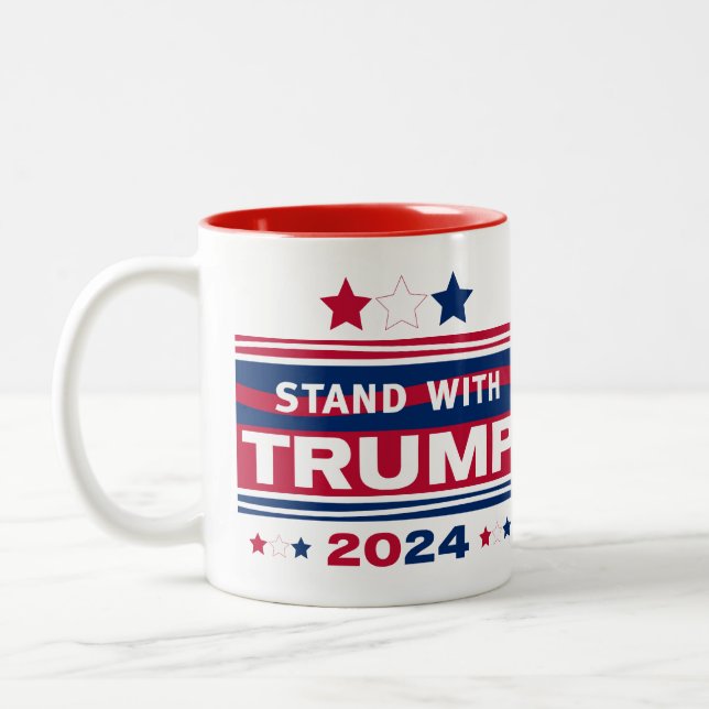Taza Bicolor Apoya a Trump~2024~MAGA (Izquierda)