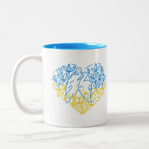 Taza Bicolor Apoyar a la parrilla de Ucrania