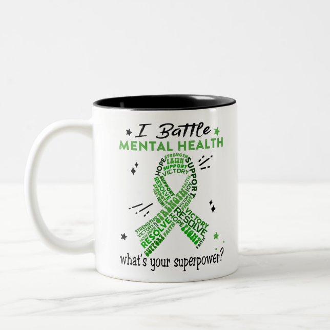 Taza Bicolor Apoyar los regalos de los Guerreros de Salud Menta (Izquierda)