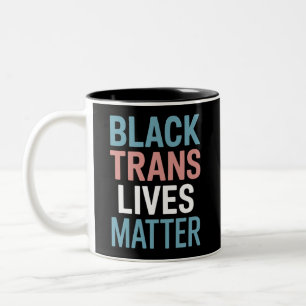 Taza Bicolor Apoyo a las vidas de personas trans negras LGBTQ i