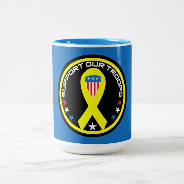 Taza Bicolor Apoyo a Nuestras Tropas Patriótico (Centro)