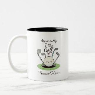 Taza Bicolor Apparently I Like Golf personalized Name 