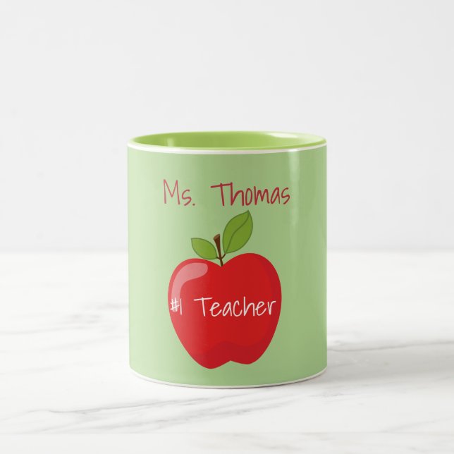 Taza Bicolor Apple de profesores verdes y rojos (Centro)