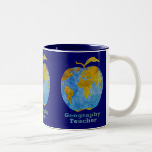 Taza Bicolor Apple del profesor de la geografía