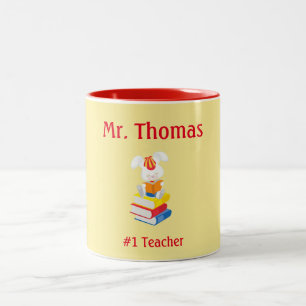 Taza Bicolor Apreciación del profesor Amarillo y Rojo