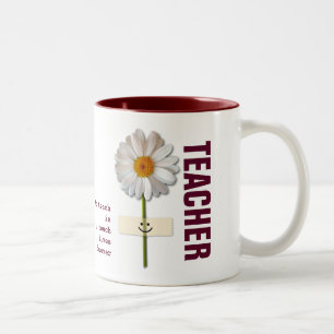 Taza Bicolor Apreciación del profesor regalo sonriente de marga