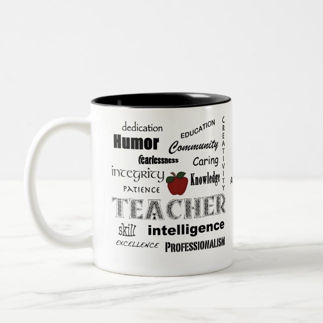 Taza Bicolor Aprecio del profesor+Apple rojo (Izquierda)