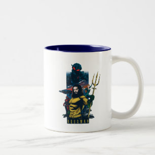 Taza Bicolor Aquaman el   Orin, Mera, y gráfico negro del Manta