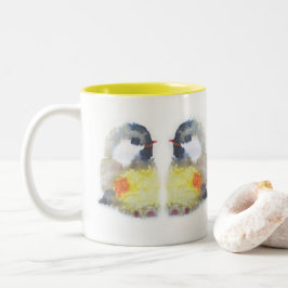 Taza Bicolor Aquarell Kohlmeise