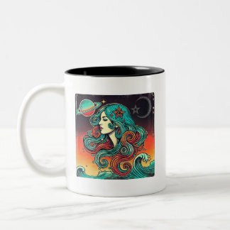 Taza Bicolor Aquarius Zodiac Coffee Mug Retro Diseño