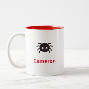 Taza Bicolor Araña personalizada divertida y ligera con nombre