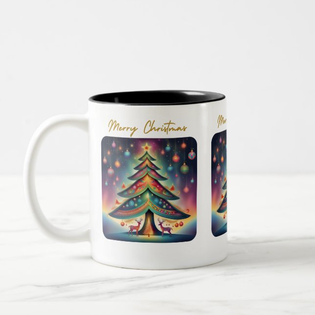 Taza Bicolor Árbol blanco navideño (Izquierda)