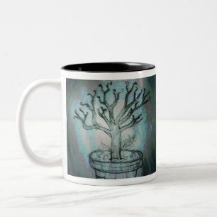 Taza Bicolor árbol bonsai yaei muerto