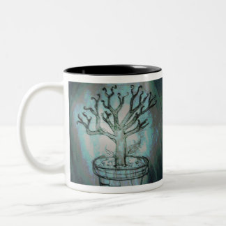 Taza Bicolor árbol bonsai yaei muerto