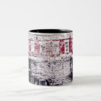 Taza Bicolor Árbol cubierto de nieve, Nueva York