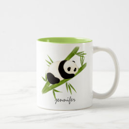 Taza Bicolor Árbol de bambú personalizado Panda Bear Mug