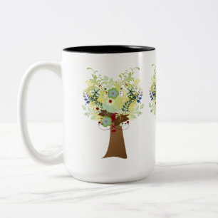 Taza Bicolor Árbol de flores
