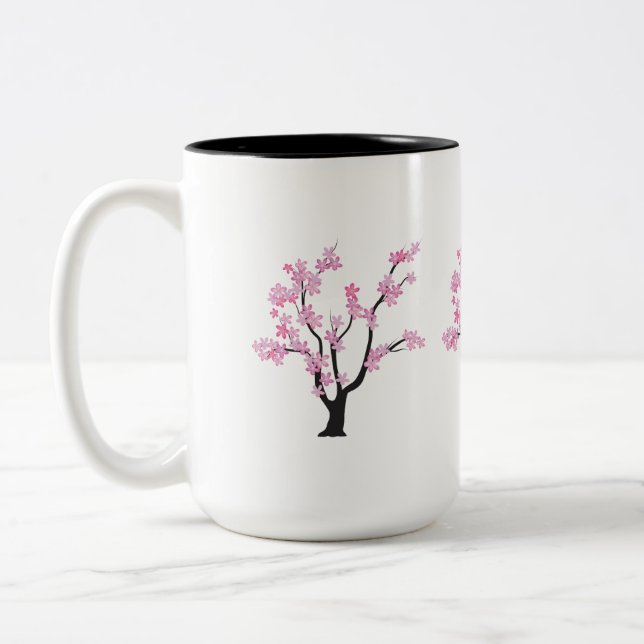 Taza Bicolor Árbol de flores de ciruela (Izquierda)
