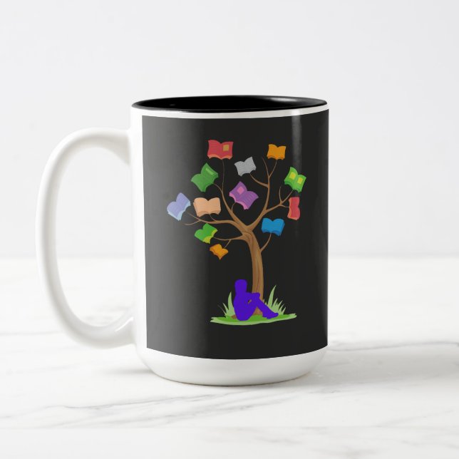 Taza Bicolor Árbol de libros- Biblioteca (Izquierda)