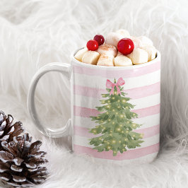 Taza Bicolor Árbol de Navidad, arado rosado y correa para vacac
