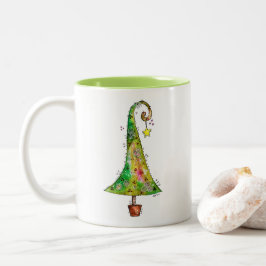 Taza Bicolor Árbol de Navidad caprichoso