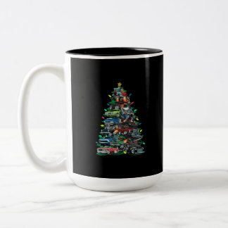 Taza Bicolor Árbol de navidad de la locura del coche café de do