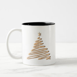 Taza Bicolor Árbol de Navidad dorado