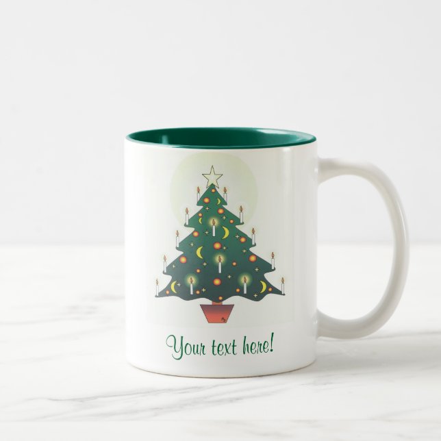 Taza Bicolor árbol de navidad - personalizado (Derecha)