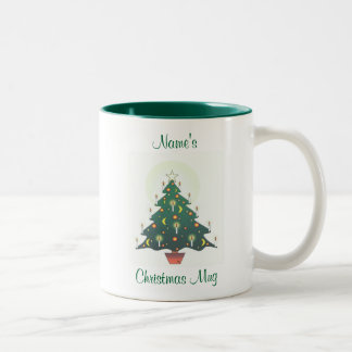Taza Bicolor árbol de navidad personalizado