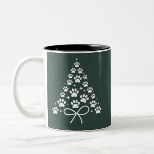 Taza Bicolor Árbol de Navidad Regalo para Dueño Amante de Perro
