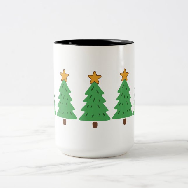 Taza Bicolor Árbol de Navidad Simple  (Centro)