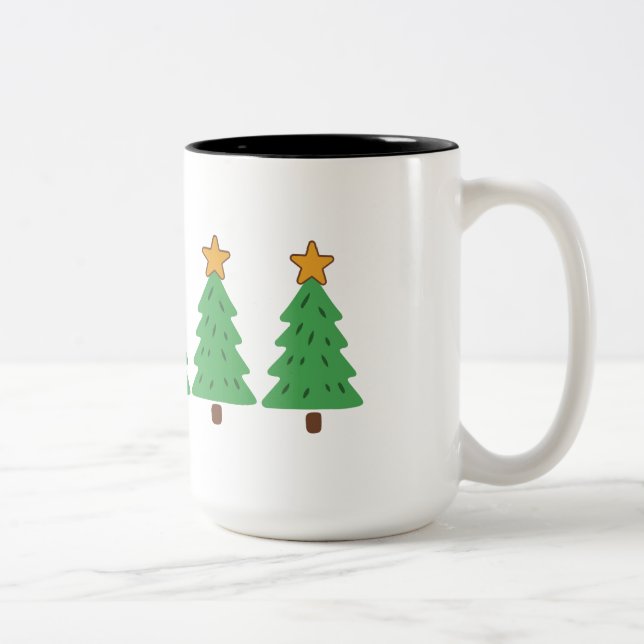 Taza Bicolor Árbol de Navidad Simple  (Derecha)