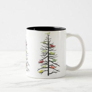 Taza Bicolor Árbol de papel del pájaro