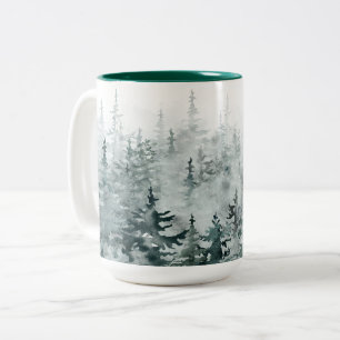 Taza Bicolor Árbol de pinos