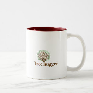 Taza Bicolor Árbol Hugger con el ilustracion del árbol