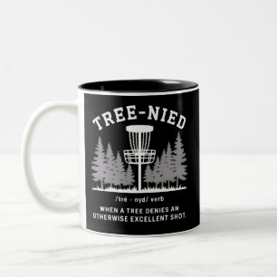 Taza Bicolor Árbol Nied Disc Golf Divertido Estúpido Árbol-nied