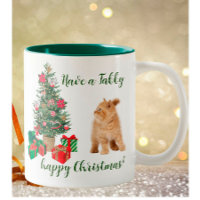 Árbol Tabby Cat Happy Navidades