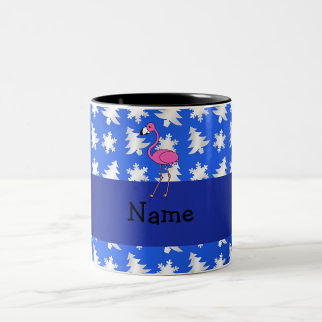 Taza Bicolor Árboles azules personalizados de los copos de (Centro)