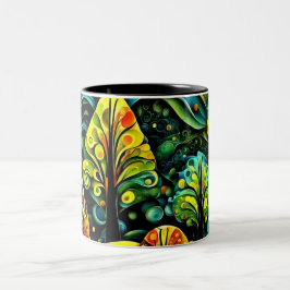 Taza Bicolor Árboles con cielo tormentoso