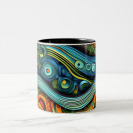Taza Bicolor Árboles con nubes turbulentas