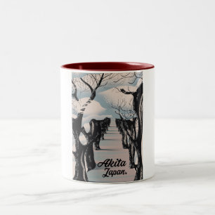 Taza Bicolor Árboles de flor japonesa Akida.