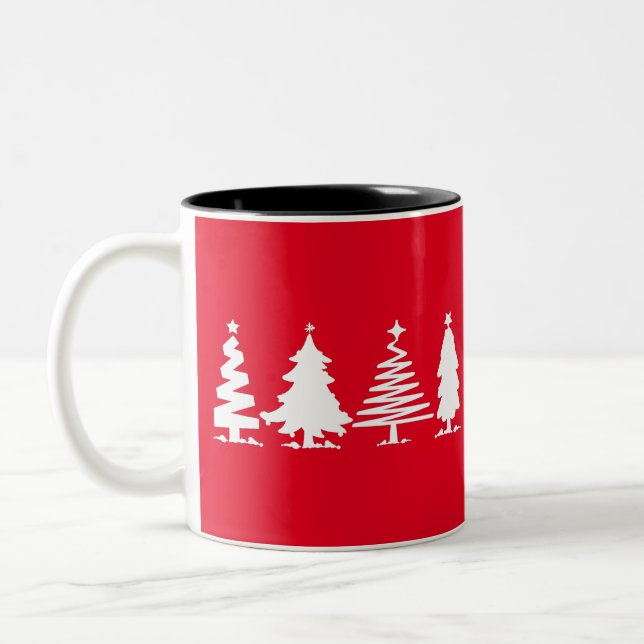 Taza Bicolor Árboles de Navidad (Izquierda)