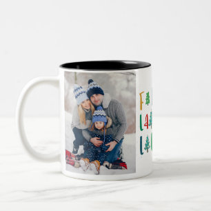 Taza Bicolor Árboles de Navidad lindo regalo foto personalizada