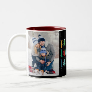 Taza Bicolor Árboles de Navidad Lindos Regalo Foto Personalizad