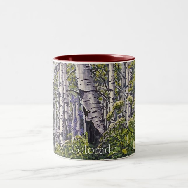Taza Bicolor Árboles escénicos de almidón de la primavera de Co (Centro)