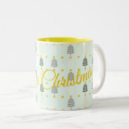 Taza Bicolor Árboles navideños de época